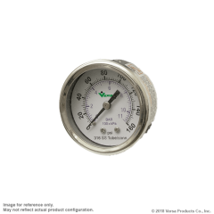 Air Gauge, 2" DIA, 0-200 PSI, Dry